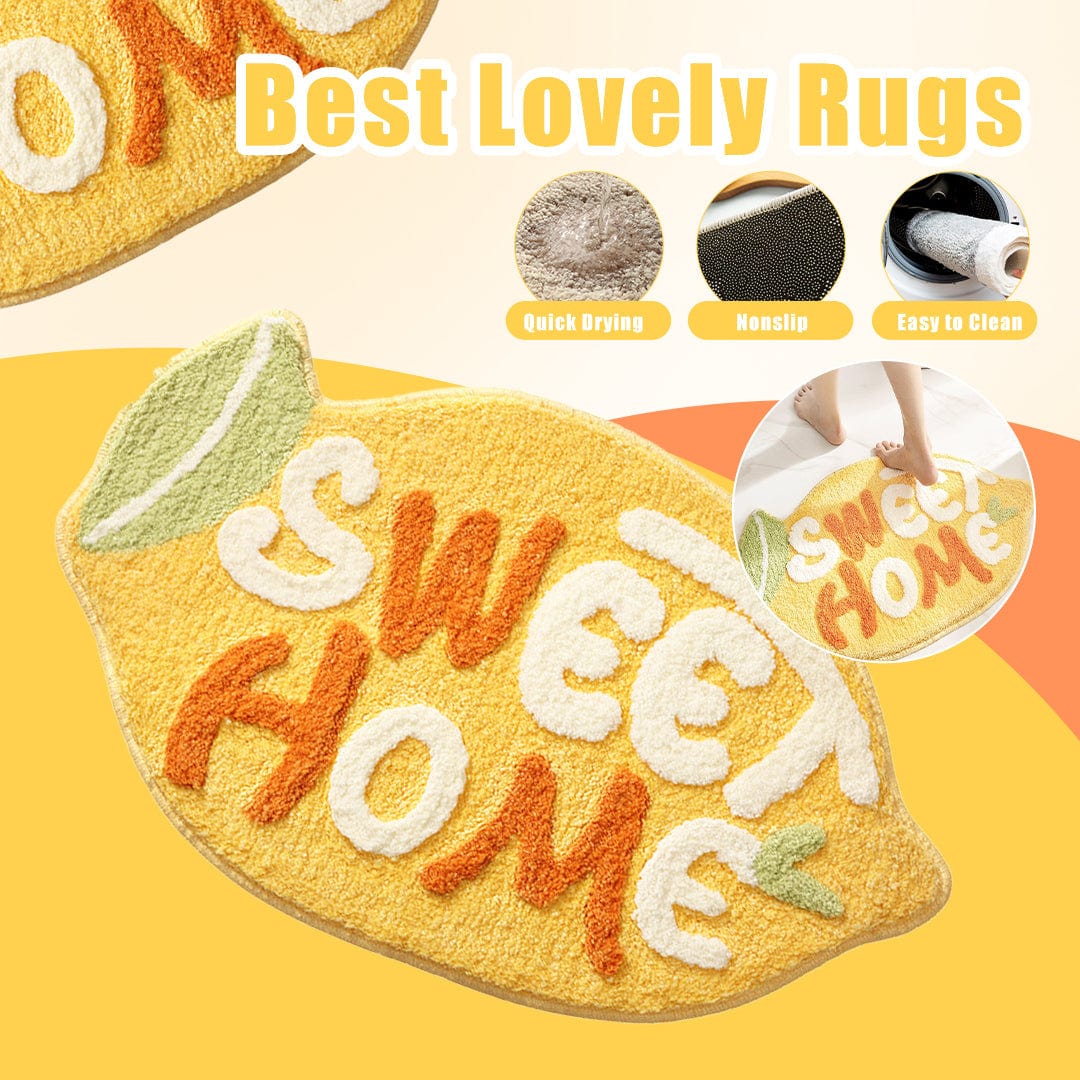Lemon-Shaped Tufted Rug Lovely Bath Mat Outdoor Rug丨NueShiny- Free Shipping