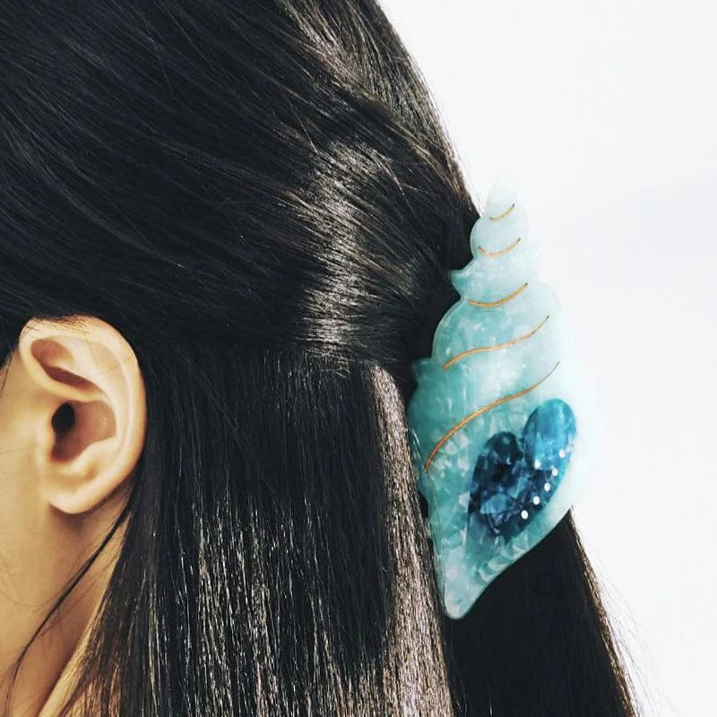 Jumbo Blue Conch Hair Claw Clips丨NueShiny