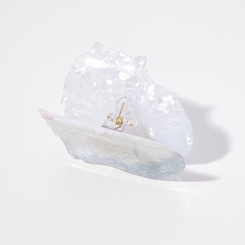 Medium White Cat Hair Claw Clips丨NueShiny