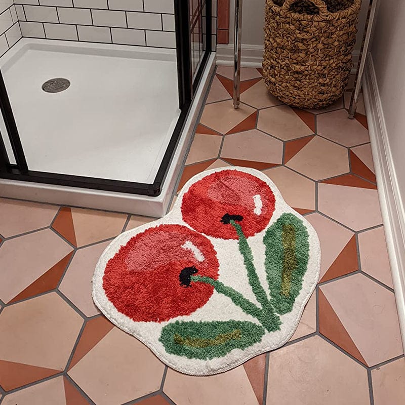 Cherry Fluffy Rug Handmade Tufted丨NueShiny- Free Shipping