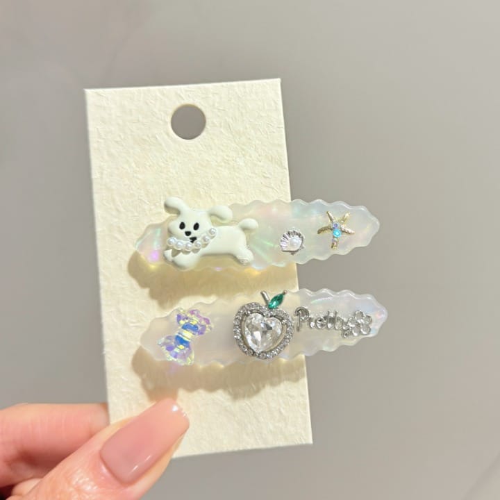 Small White Dog Hair Clip | NueShiny