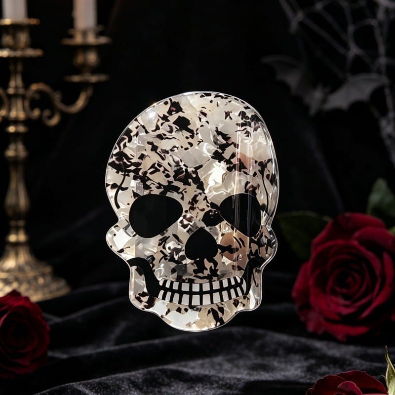 Medium Marble Skull Hair Claw NueShiny