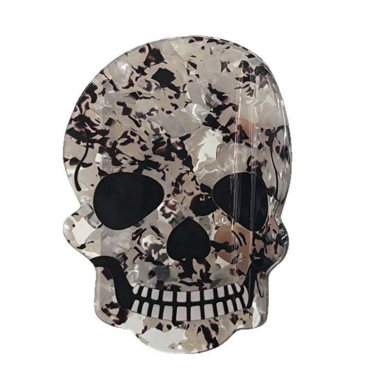 Medium Marble Skull Hair Claw NueShiny
