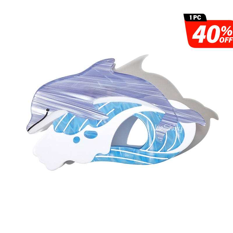 Jumbo Dolphin-Wave Hair Claw Clips | Nueshiny