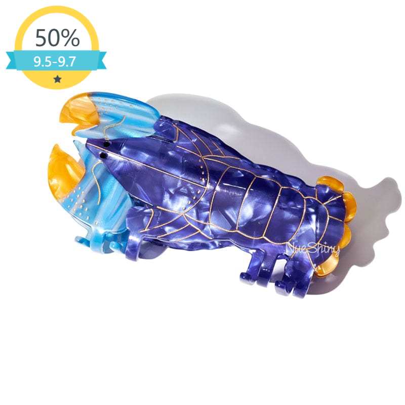 Jumbo France Blue Lobster Hair Claw Clips丨NueShiny