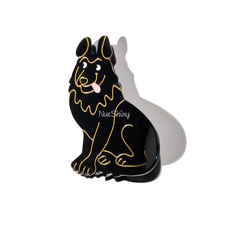 Black German Shepherd Dog Hair Claw NueShiny