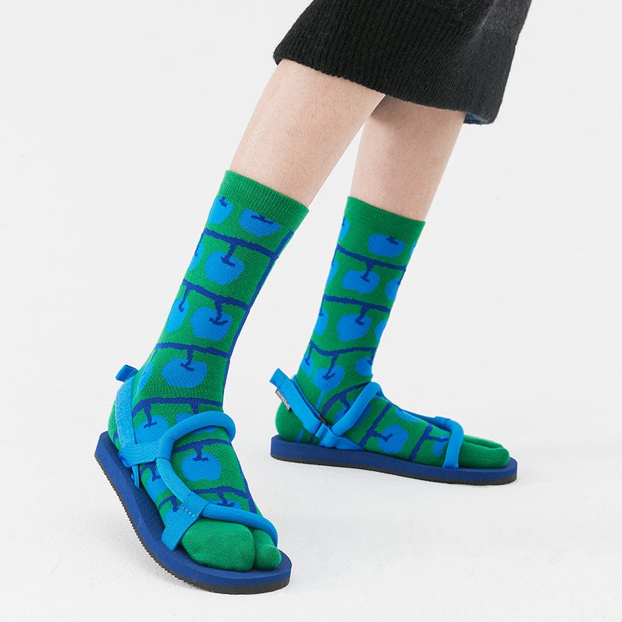 One Pair Of Vintage Apple Tree Pattern Ankle Socks | NueShiny