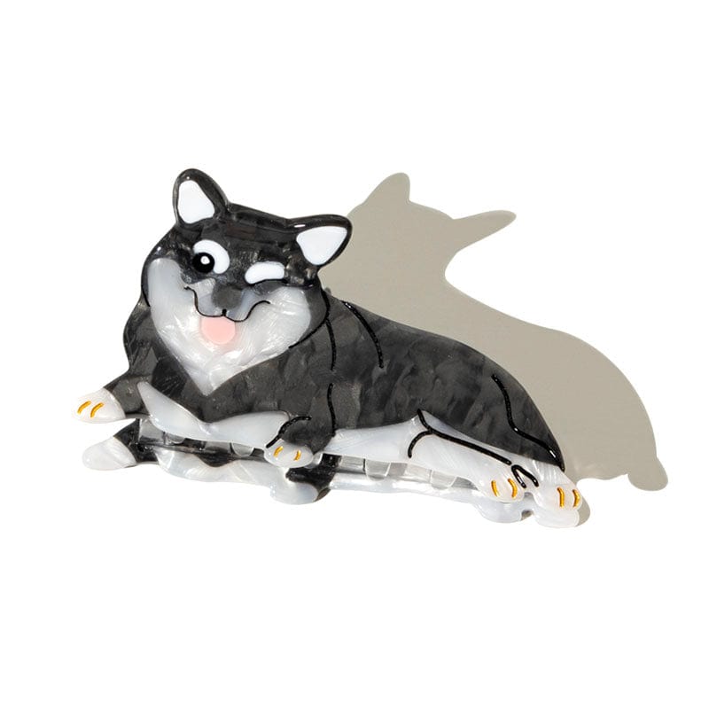 Medium Black Shiba Inu Dog  Hair Claw Clips丨NueShiny