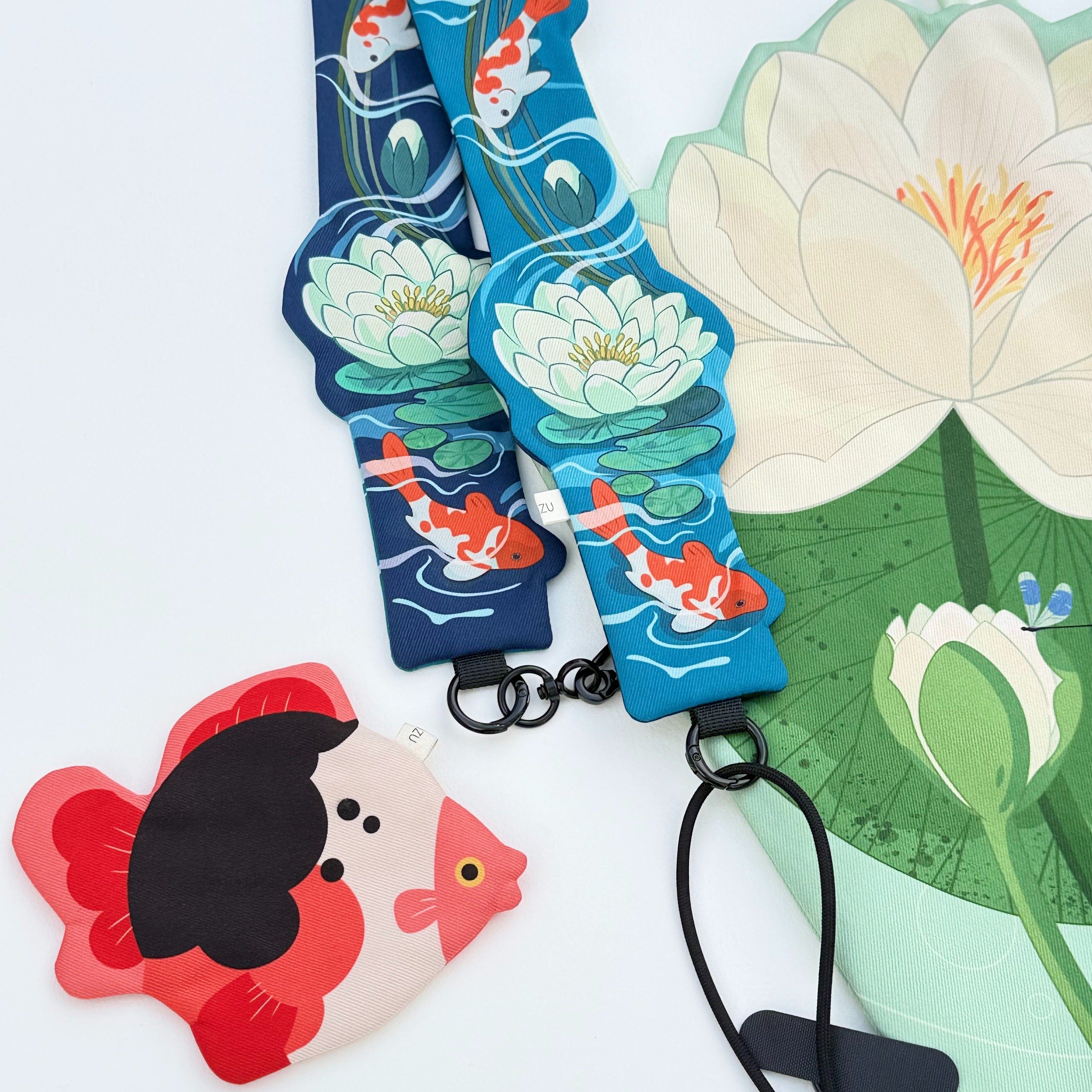 Lotus Koi Crossbody Strap -Mini Goldfish Pouch  | NueShiny & PIPIZU