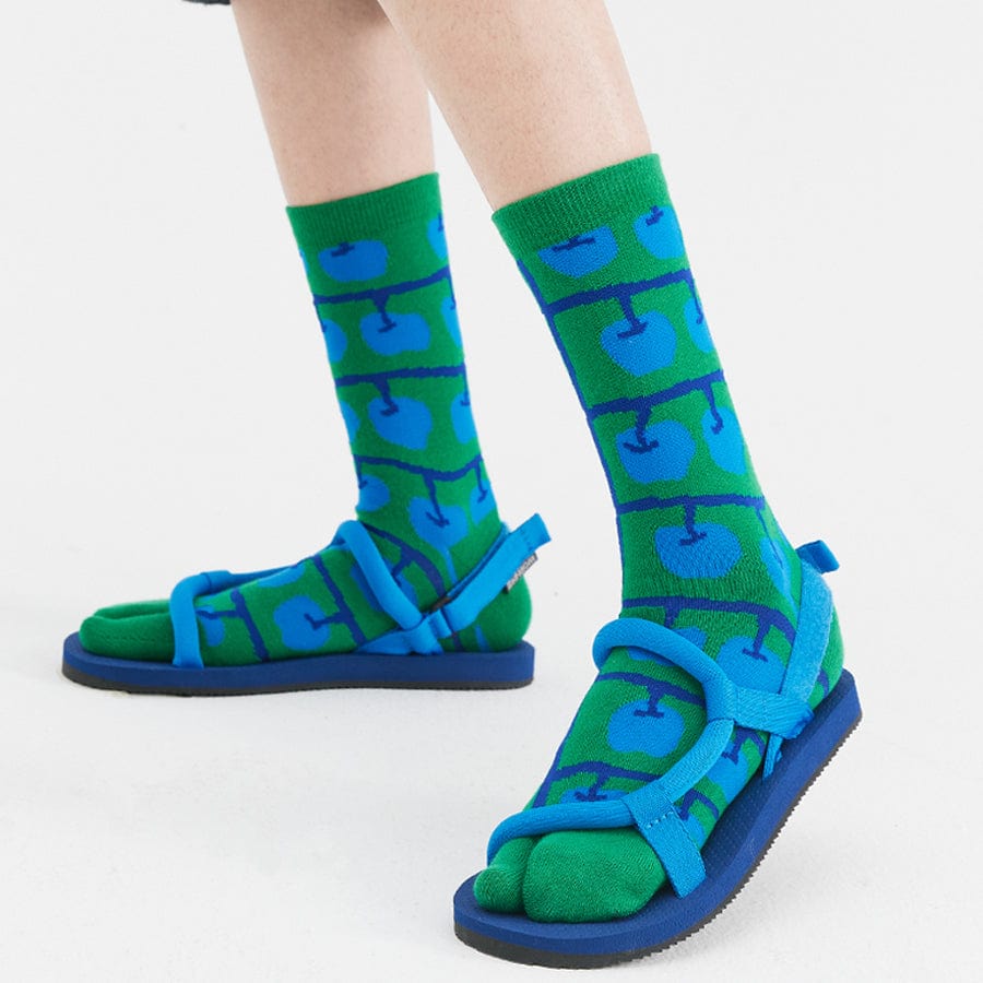 One Pair Of Vintage Apple Tree Pattern Ankle Socks | NueShiny