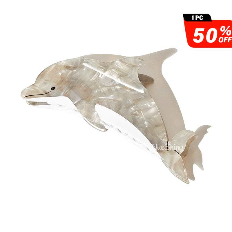 Jumbo Gray Dolphin Hair Claw Clips | NueShiny