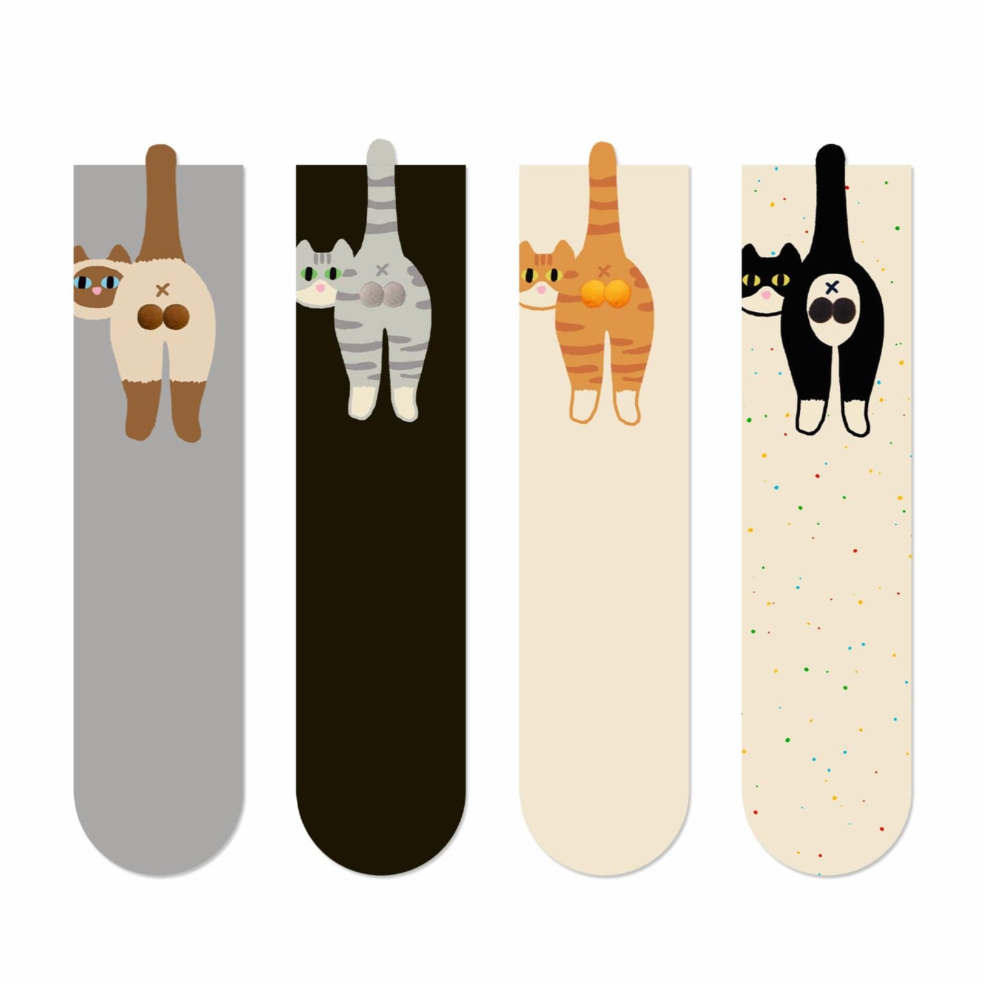 4-Pack Cat Variety Crew Socks  | NueShiny
