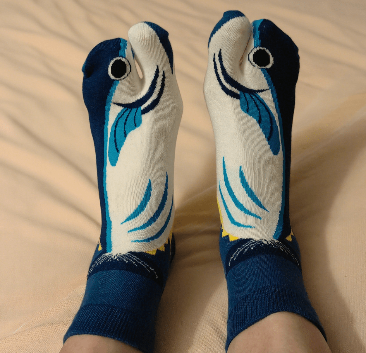One Pair Of Pomfret Fish Two-Toe Grip Socks | NueShiny