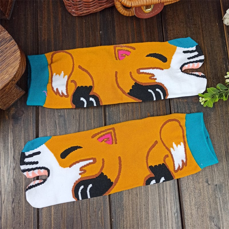 One Pair Of  Fox Two-Toe Grip Socks | NueShiny