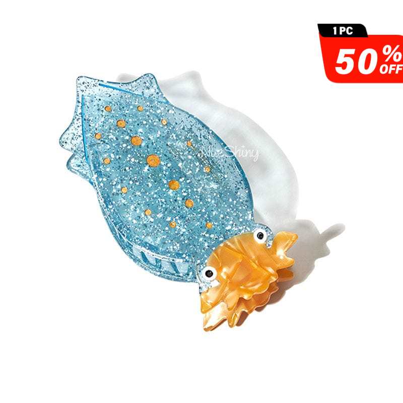 Large Shiny Blue Squid Hair ClawHair Claw Clips | NueShiny