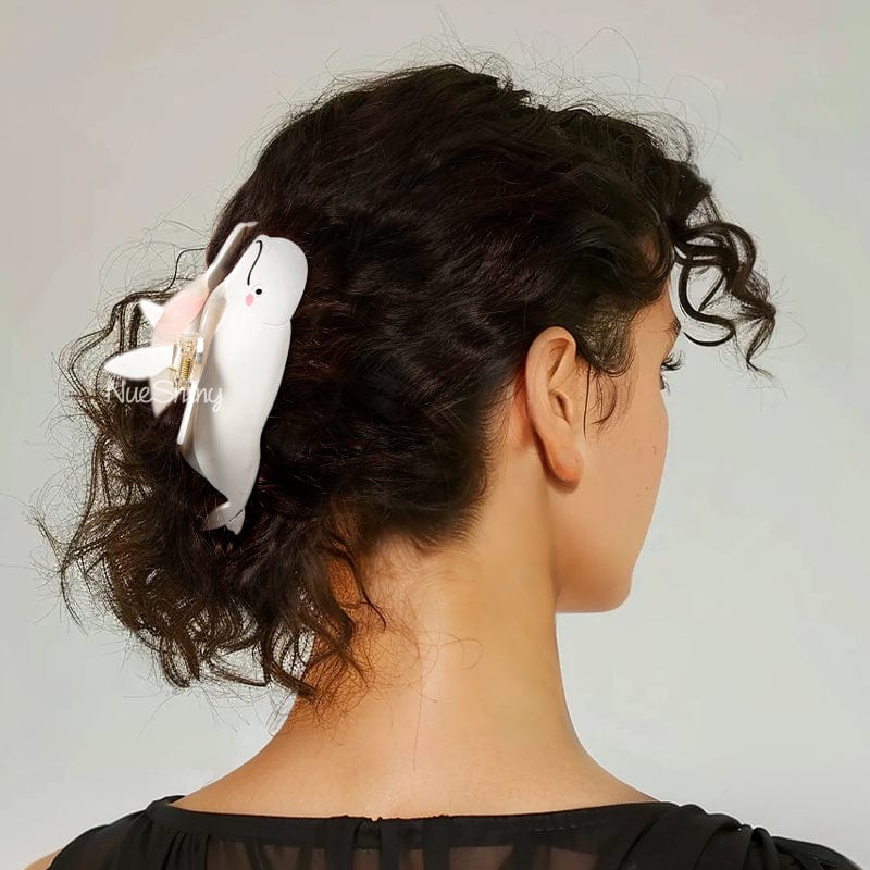 Jumbo Beluga Whale Hair Claw Clips丨NueShiny