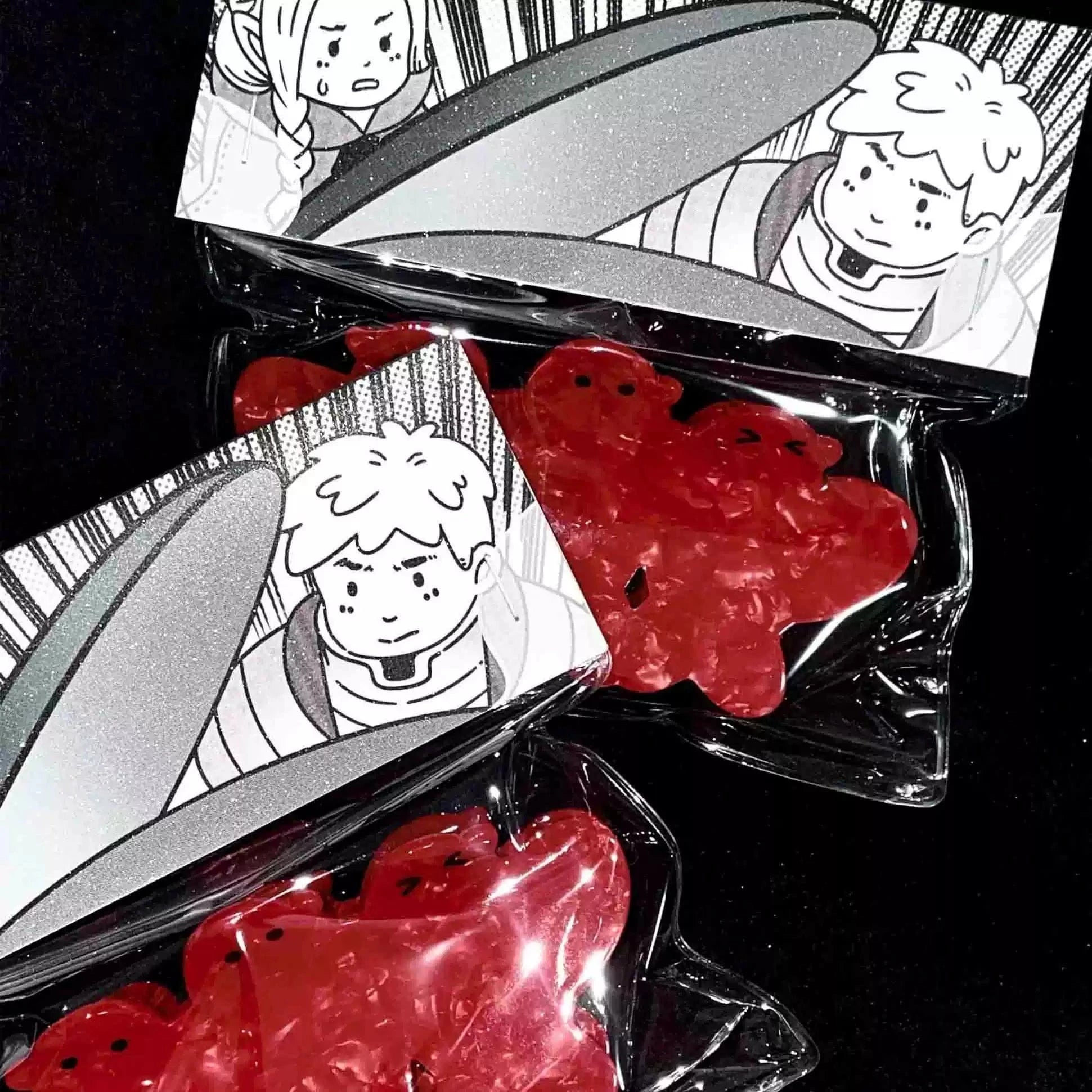 Large Red Familiar Hair Claw Clips | NueShiny