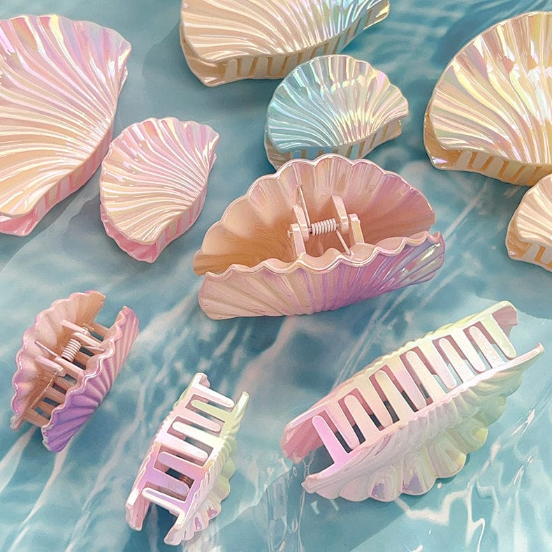 Gradient Yellow-Pink Shell Hair Claw Clips | NueShiny