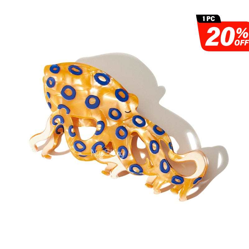 Jumbo Blue-Ringed Octopus Hair Claw Clips丨NueShiny