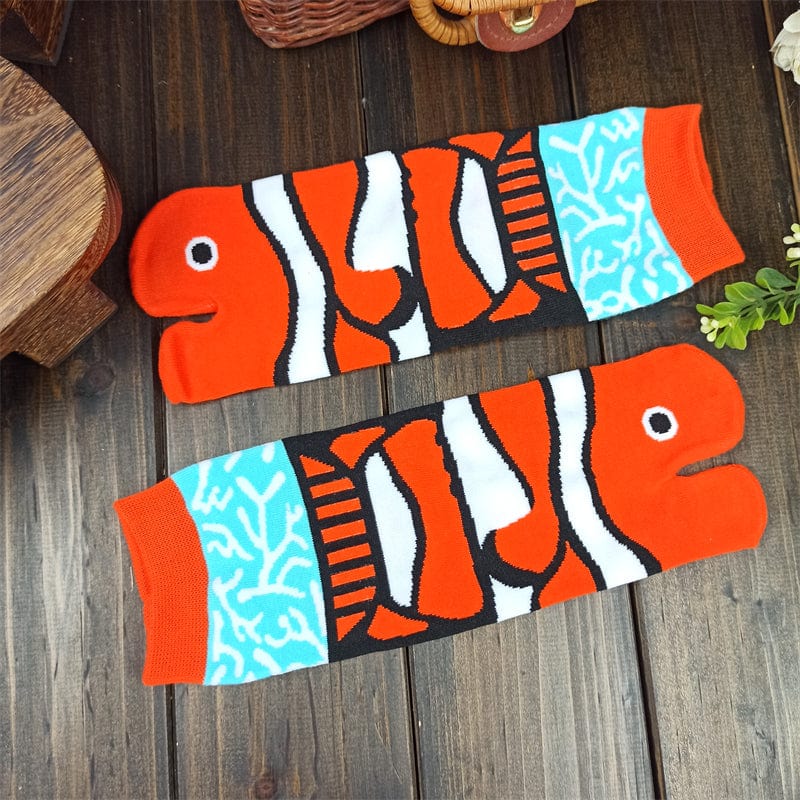 One Pair Of  Clownfish Two-Toe Grip Socks | NueShiny