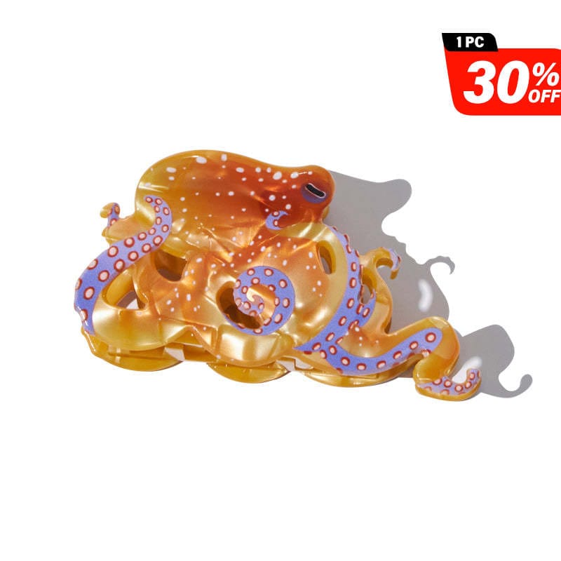 Orange Octopus Hair Claw Clips | NueShiny