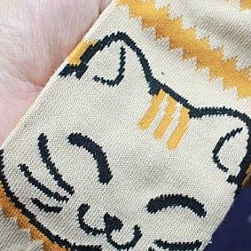 One Pair Of  Brown Cat Two-Toe Grip Socks | NueShiny