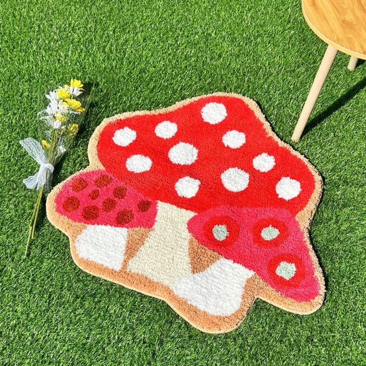 Red Mushroom Rug Kids Cute Carpet丨NueShiny- Free Shipping