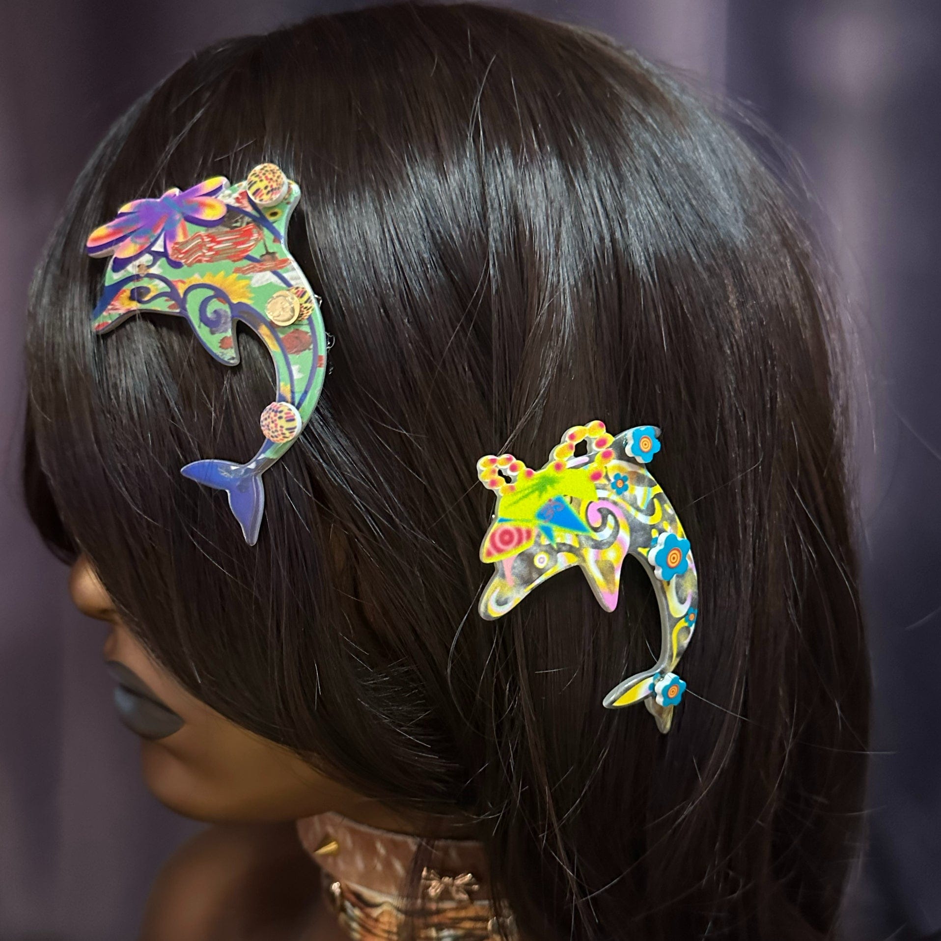 Medium Green Ripple Hair Clip | NueShiny & Strangefruit