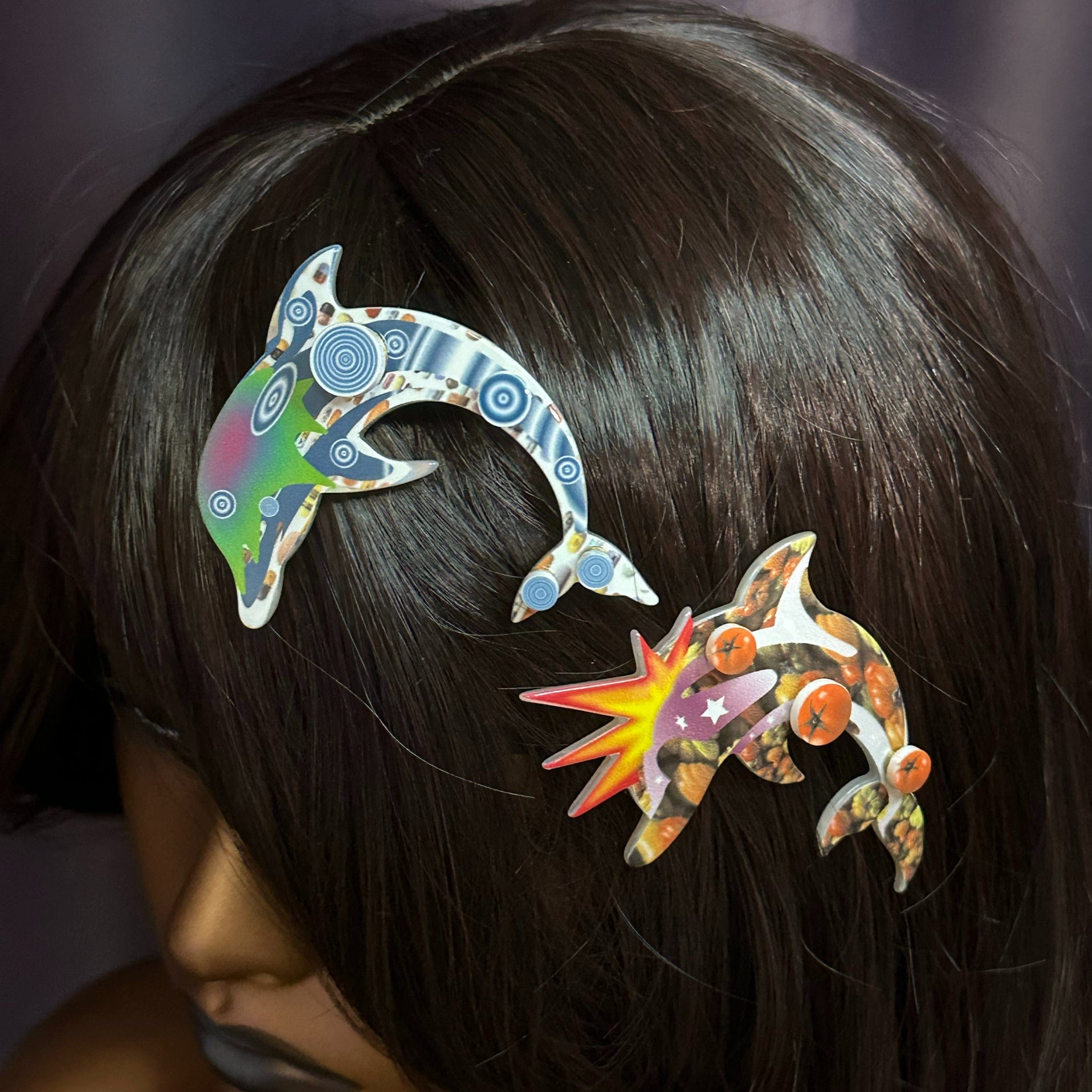Medium Blue Circle Hair Clip | NueShiny & Strangefruit