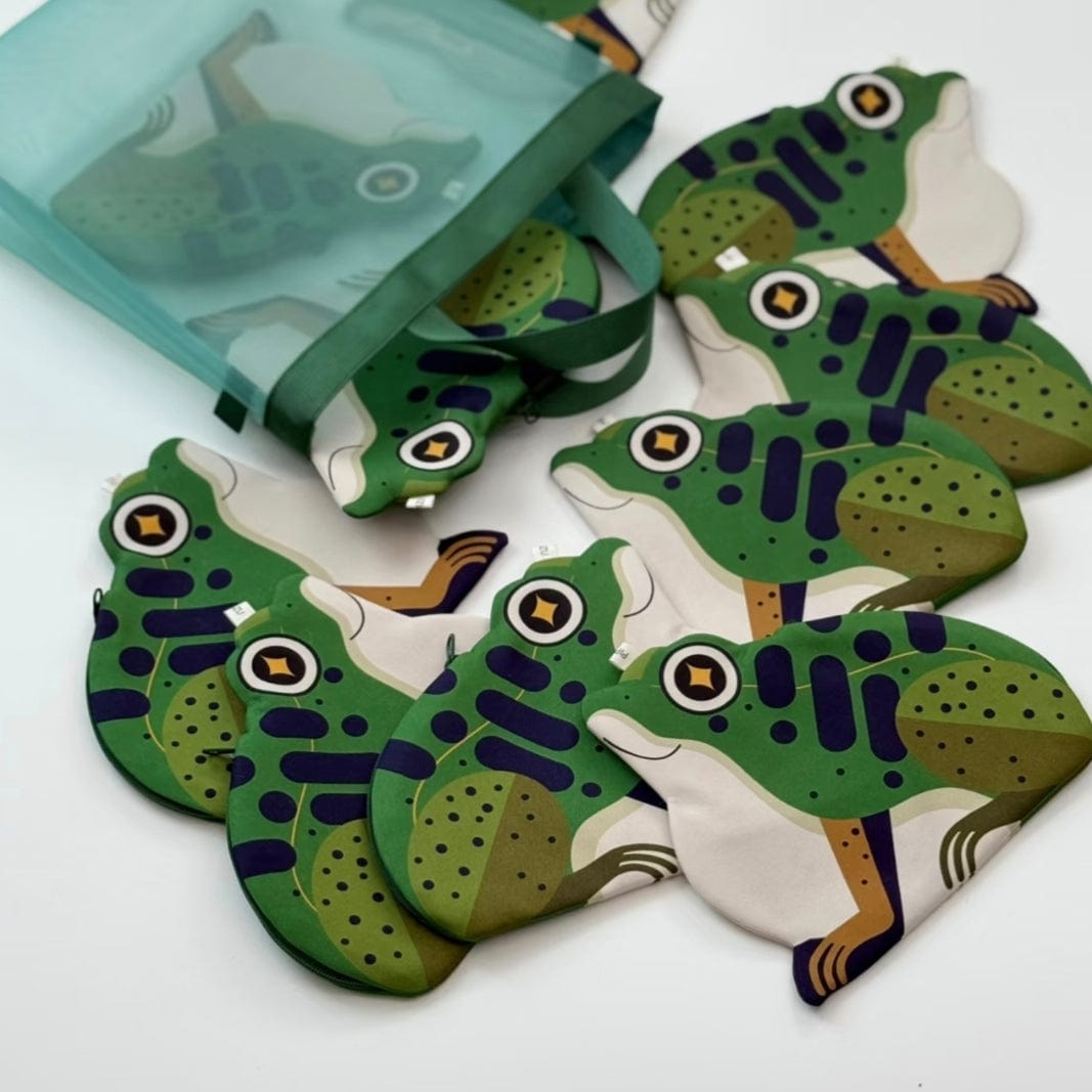 Green Frog & Money Frog Coin Purse with Strap | NueShiny & PIPIZU