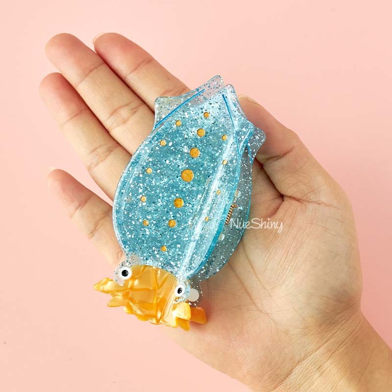 Large Shiny Blue Squid Hair Claw | NueShiny