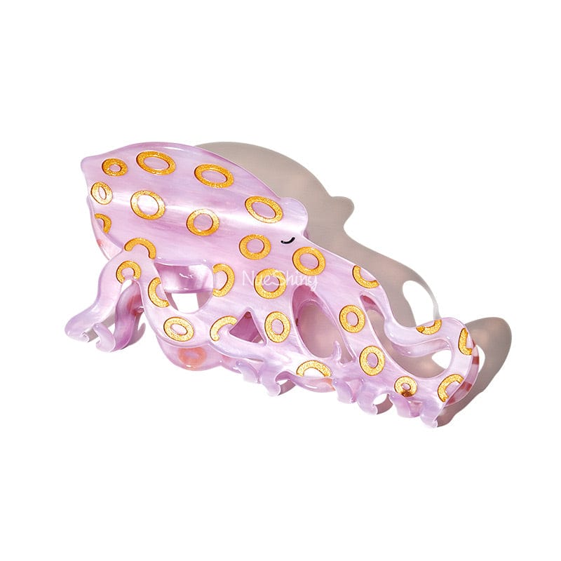 Jumbo Pink Blue-Ringed Octopus Hair Claw | Nueshiny