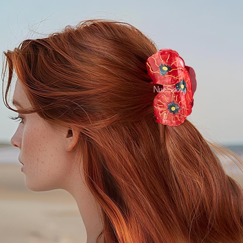 Large Poppies Hair Claw Clips| NueShiny