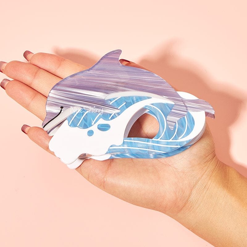 Jumbo Dolphin-Wave Hair Claw | Nueshiny