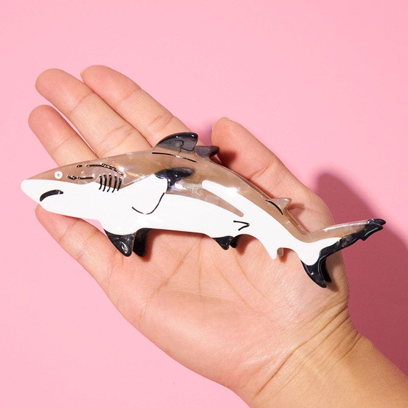 Jumbo Blacktip Reef Shark Hair Claw Clips | NueShiny