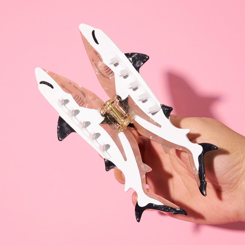 Jumbo Blacktip Reef Shark Hair Claw Clips | NueShiny