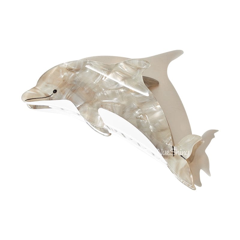 Jumbo Gray Dolphin Hair Claw | NueShiny
