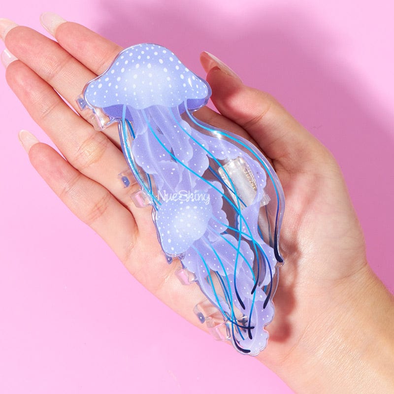 Jumbo Purple-Golden Jellyfish-Pacific Sea Nettle Hair Claw Clips  | NueShiny
