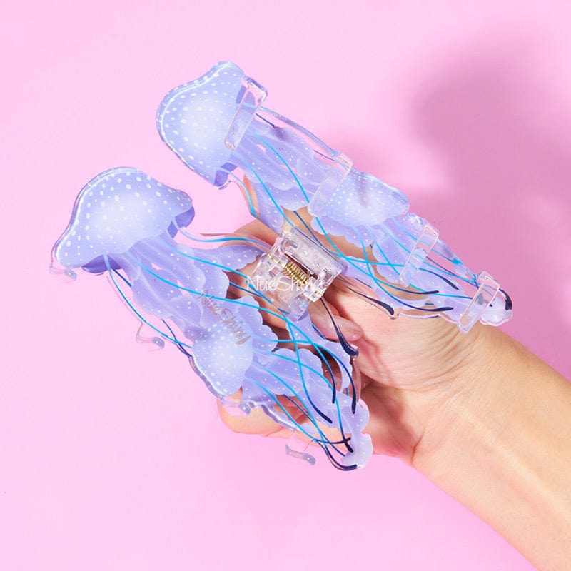 Jumbo Purple-Golden Jellyfish-Pacific Sea Nettle Hair Claw Clips  | NueShiny