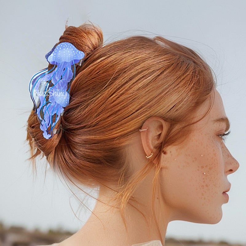 Jumbo Purple-Golden Jellyfish-Pacific Sea Nettle Hair Claw Clips  | NueShiny