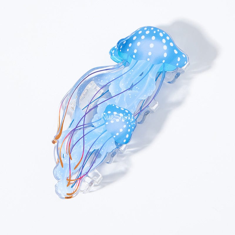 Jumbo Blue-Golden Jellyfish-Pacific Sea Nettle Hair Claw Clips | NueShiny
