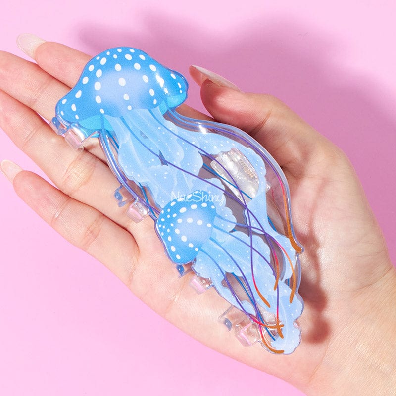 Jumbo Blue-Golden Jellyfish-Pacific Sea Nettle Hair Claw Clips | NueShiny