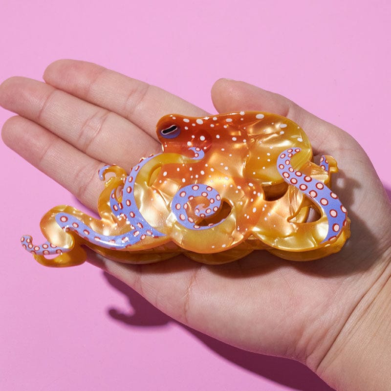 Orange Octopus Hair Claw Clips | NueShiny