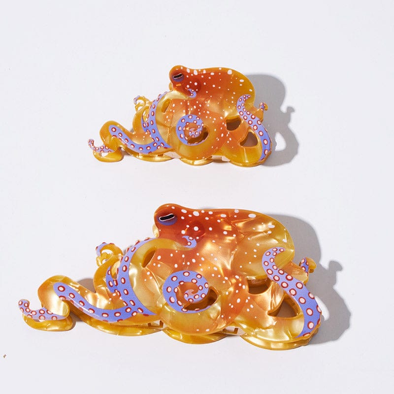 Orange Octopus Hair Claw Clips | NueShiny