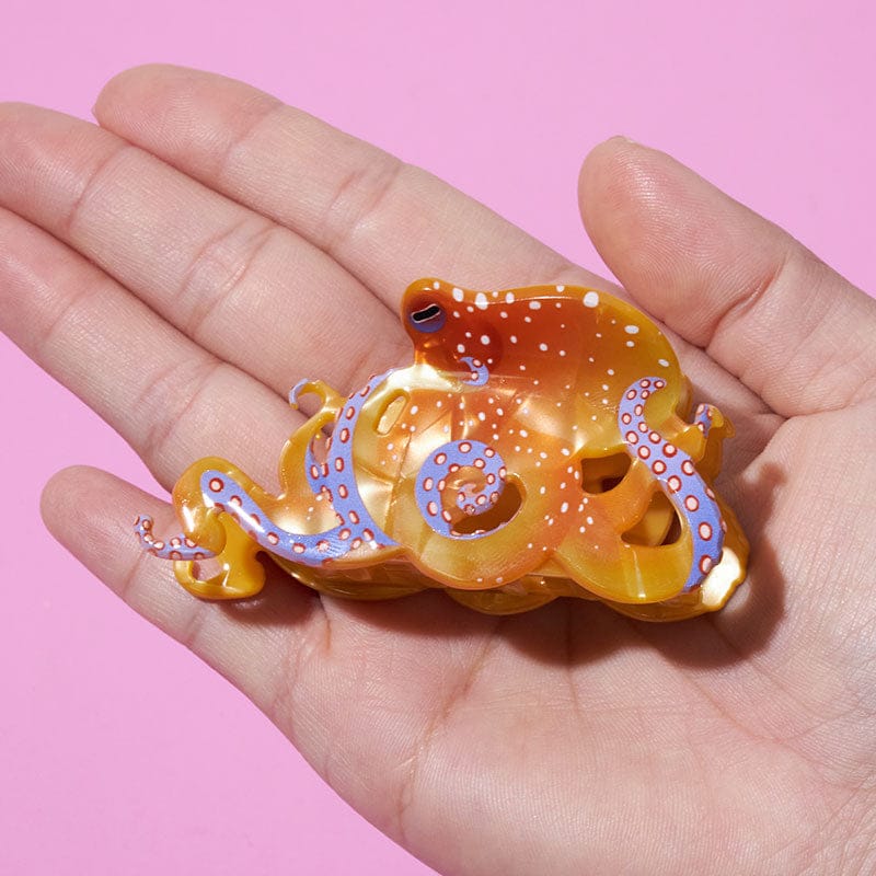 Orange Octopus Hair Claw Clips | NueShiny