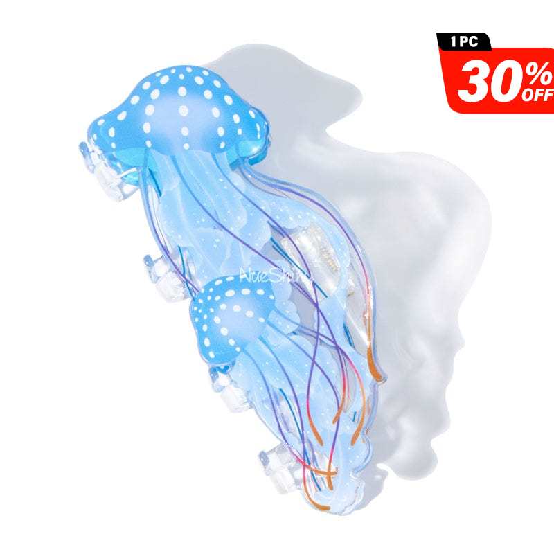 Jumbo Blue-Golden Jellyfish-Pacific Sea Nettle Hair Claw Clips | NueShiny