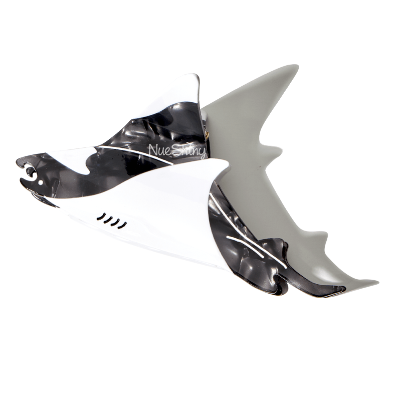 Jumbo Black Manta Ray Hair Claw Clips| NueShiny