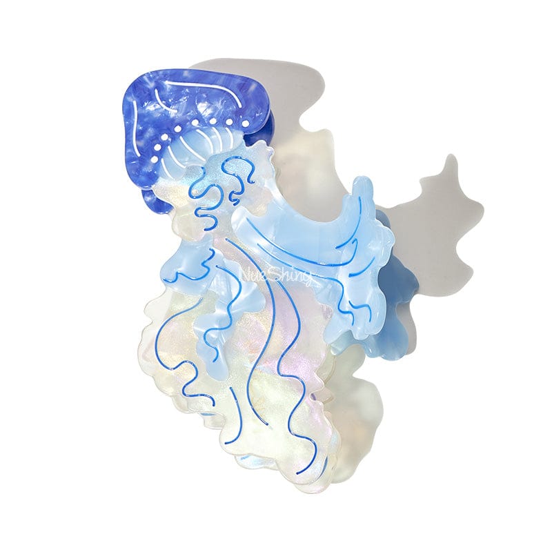 Jumbo Blue Giant Jellyfish Hair Claw Clips | NueShiny