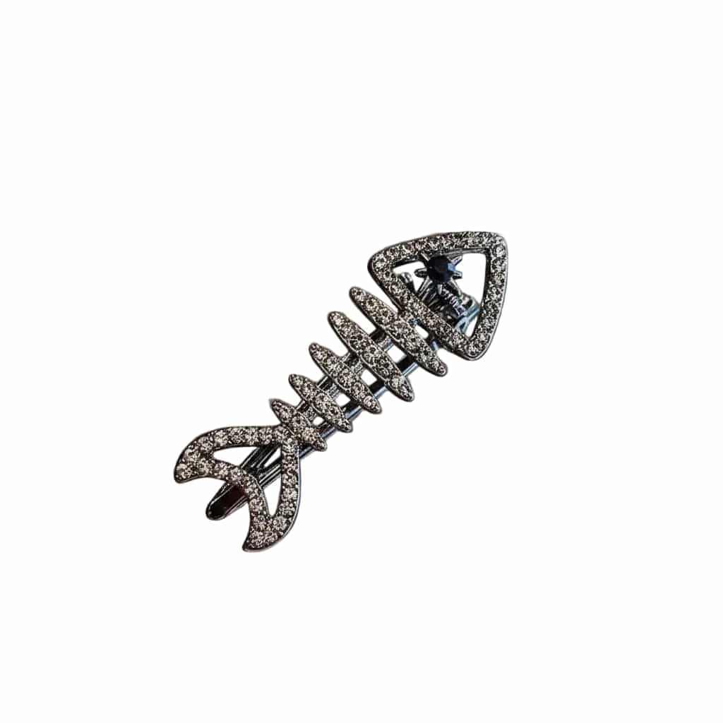 Mini Black Fishbone Hair Claw Clip   NueShiny