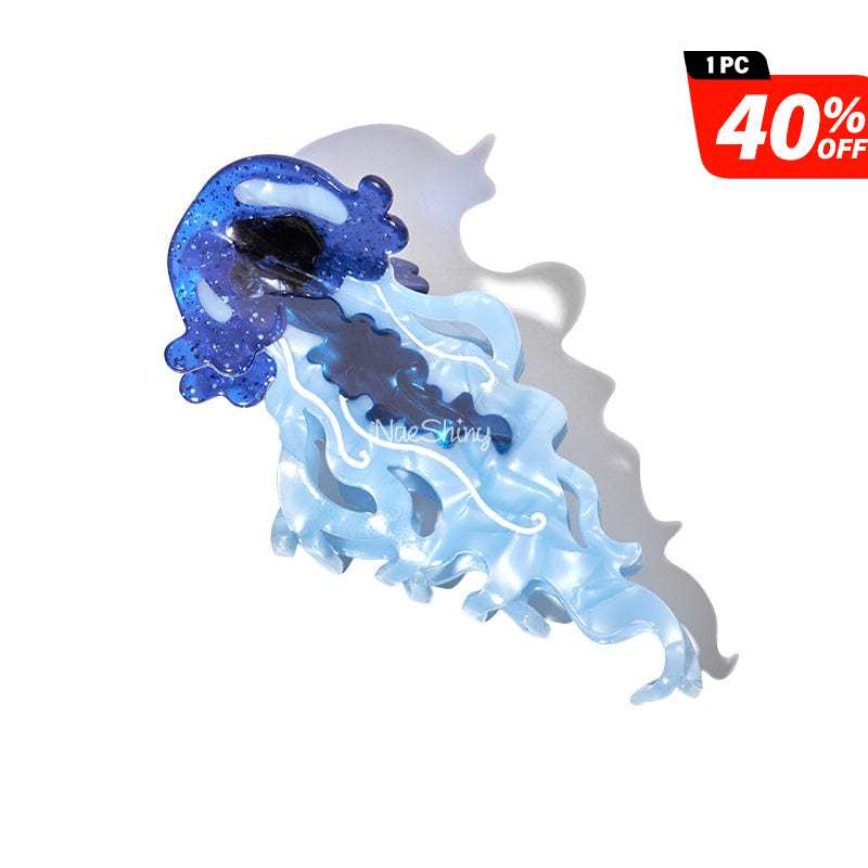 Jumbo Blue Jellyfish Hair Claw Clips丨NueShiny